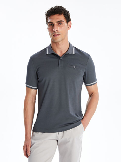 LCWAIKIKI Classic Polo Yaka Merserize Görünümlü Erkek Tişört - S5PN05Z8-MHH