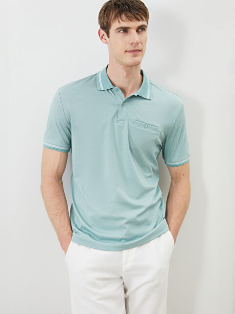LCWAIKIKI Classic Polo Yaka Merserize Görünümlü Erkek Tişört - S5PN05Z8-MKD