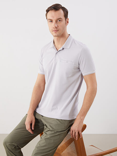 LCWAIKIKI Classic Polo Yaka Merserize Görünümlü Erkek Tişört - S5PN05Z8-MKJ