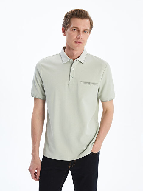 LCWAIKIKI Classic Polo Yaka Merserize Görünümlü Erkek Tişört - S5PN08Z8-MJV