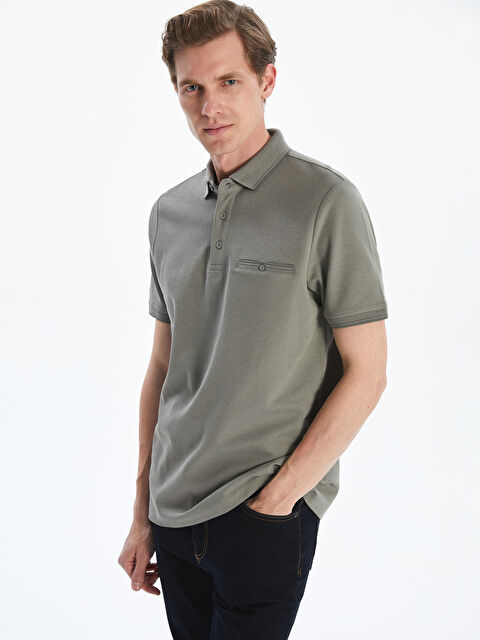 LCWAIKIKI Classic Polo Yaka Merserize Görünümlü Erkek Tişört - S5PN08Z8-MKJ