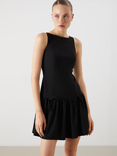 LCW Vision Bisiklet Yaka A Kesim Poplin Mini Elbise - S5PN36Z8-CVL