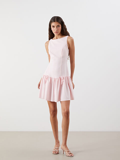 LCW Vision Bisiklet Yaka A Kesim Poplin Mini Elbise - S5PN36Z8-R99