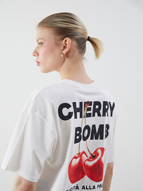 LCW Vision Crew Neck Printed Oversize Women's T-Shirt - S5PN56Z8-R9J