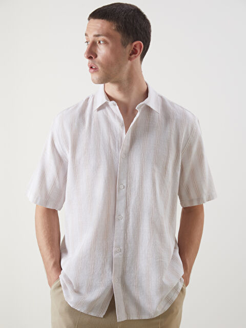 LCW Vision Regular Fit Kısa Kollu Çizgili Erkek Gömlek - S5PN58Z8-LE8