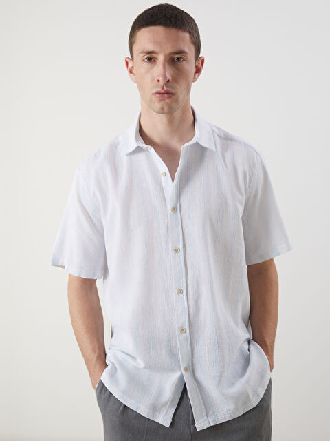 LCW Vision Regular Fit Kısa Kollu Çizgili Erkek Gömlek - S5PN58Z8-LEN