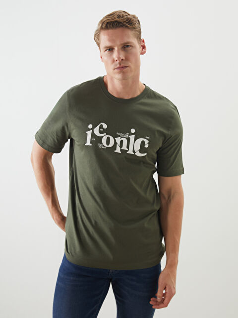 LCWAIKIKI Classic Bisiklet Yaka Baskılı Penye Erkek Tişört - S5PN81Z8-LW2