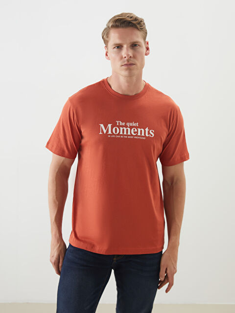 LCW Vision Bisiklet Yaka Baskılı Penye Erkek Tişört - S5PN87Z8-MVQ