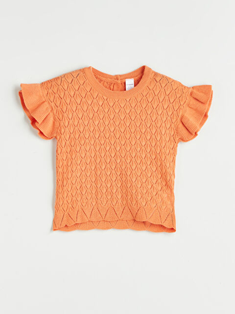 LCW Kids Kısa Kollu Kız Çocuk Triko Kazak - S5PO08Z1-FLF