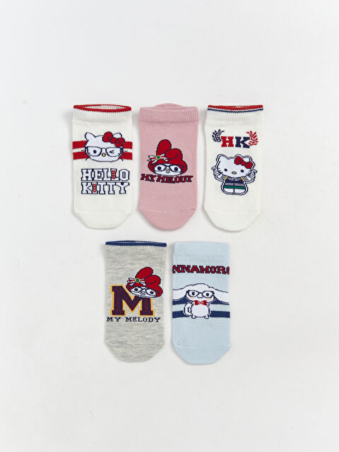 LCW Kids Hello Kitty Desenli Kız Çocuk Patik Çorap 5'li - S5PO35Z4-FEW