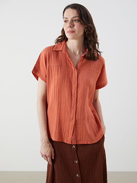 LCWAIKIKI Classic Müslin Kadın Gömlek - S5PO60Z8-DP4