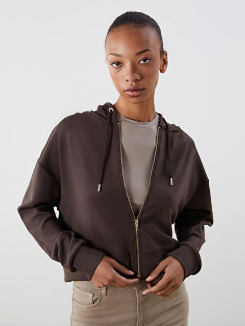 LCW Vision Kapüşonlu Kadın Fermuarlı Sweatshirt - S5PP17Z8-R39