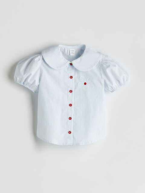 LCW Kids Bebe Yaka Kız Çocuk Pamuklu Gömlek - S5PQ05Z1-LEN