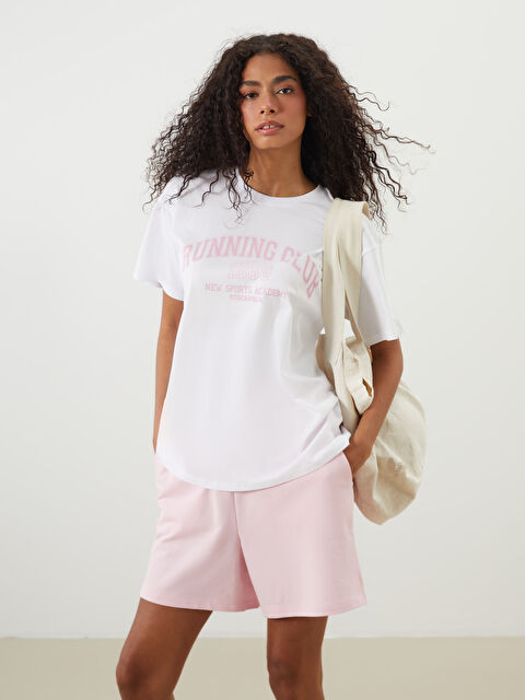 XSIDE ACTIVE Bisiklet Yaka Baskılı Kadın Spor Tişört - S5PQ09Z8-Q6K