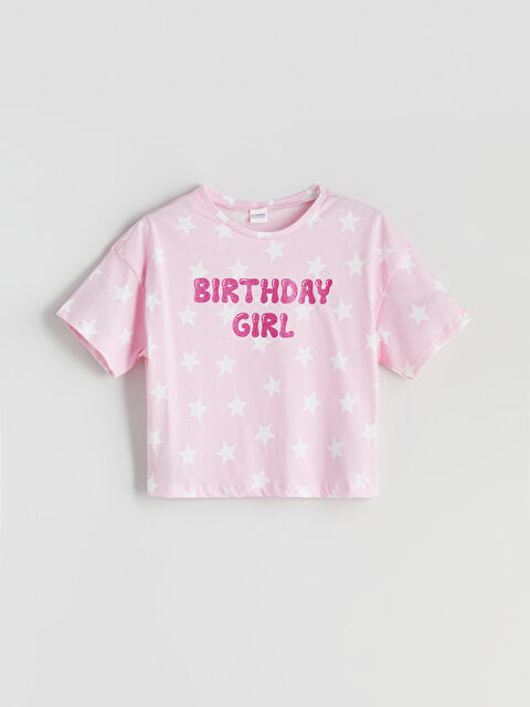 LCW Kids Bisiklet Yaka Kız Çocuk Pijama Üst - S5PQ47Z4-LT4