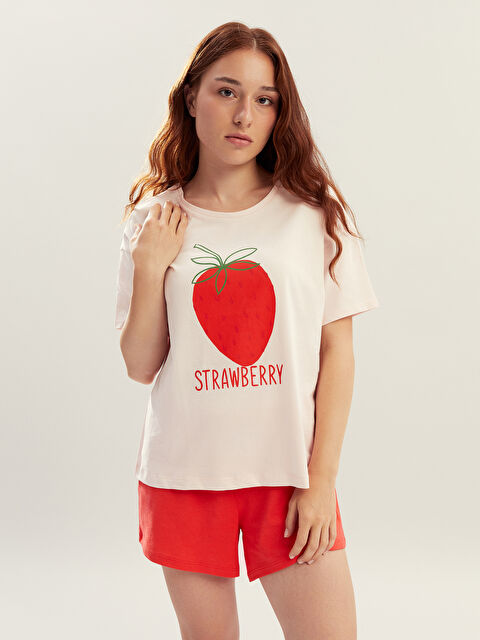 LCW DREAM Petite Baskılı Kadın Şortlu Pijama Takımı - S5PQ87Z8-GQA