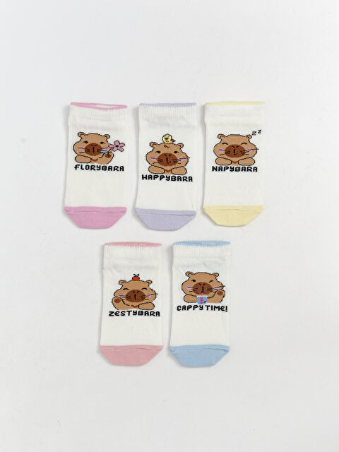 LCW Kids Desenli Kız Çocuk Patik Çorap 5'li - S5PQ92Z4-J3N