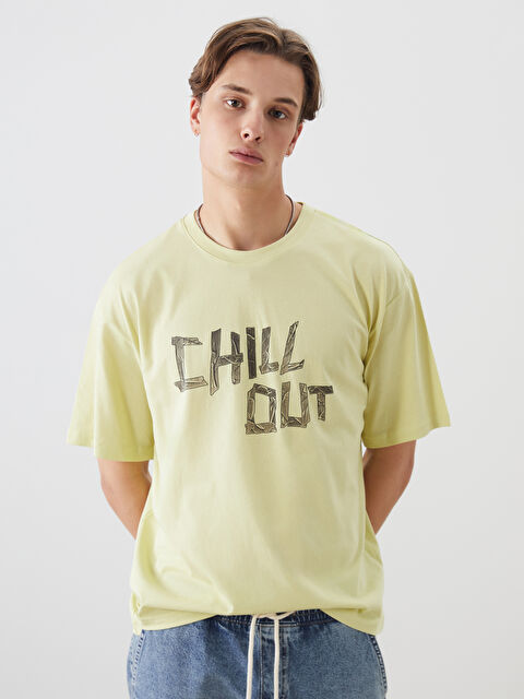 XSIDE Bisiklet Yaka Baskılı Penye Erkek Tişört - S5PR31Z8-SQY