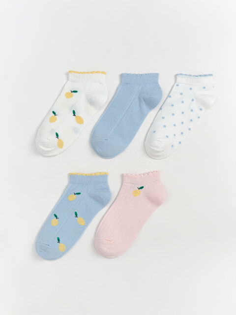 LCW Kids Desenli Kız Çocuk Patik Çorap 5'li - S5PR54Z4-FEW