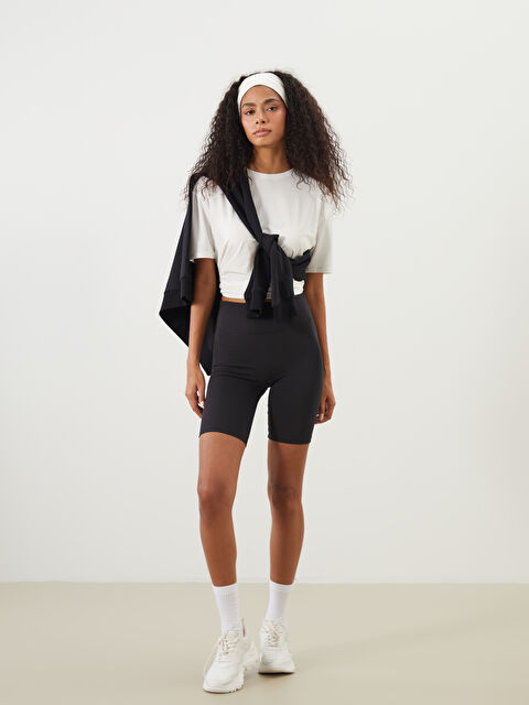 XSIDE ACTIVE Beli Lastikli Kadın Spor Şort Tayt - S5PR63Z8-CVL