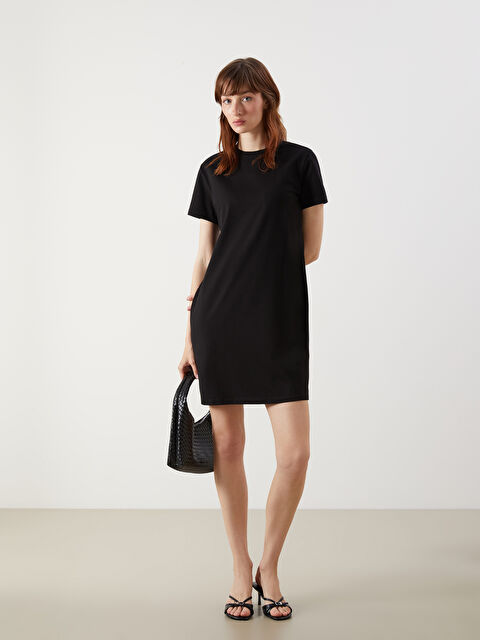 LCW Vision Bisiklet Yaka A Kesim Mini Elbise - S5PR79Z8-CVL