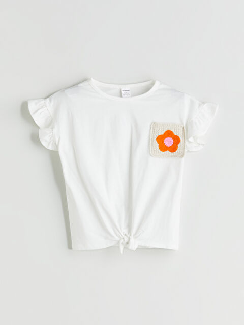 LCW Kids Bisiklet Yaka Çiçekli Kız Çocuk Tişört - S5PR83Z1-R9J