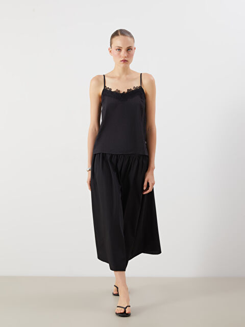 LCW Vision Beli Fermuarlı Belden Oturtmalı Pileli Etek - S5PS49Z8-CVL