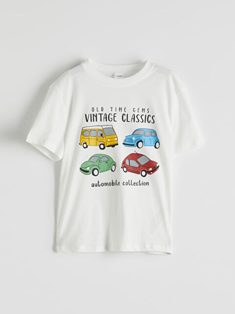 LCW Kids Bisiklet Yaka Baskılı Erkek Çocuk Tişört - S5PS50Z1-R9J