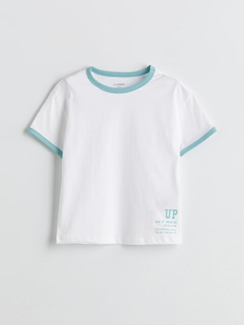 LCW Kids Bisiklet Yaka Yazı Baskılı Erkek Çocuk Tişört - S5PS54Z1-GMK