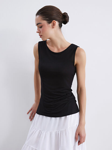 Natuvera Bisiklet Yaka Büzgülü Bluz - S5PS60Z8-UP7