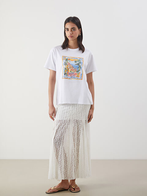 LCW Vision Beli Lastikli Dantelli Kloş Etek - S5PS71Z8-Q6K