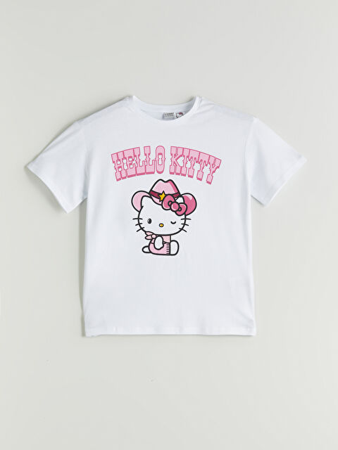 LCW Kids Bisiklet Yaka Hello Kitty Baskılı Kız Çocuk Tişört - S5PS96Z4-Q6K