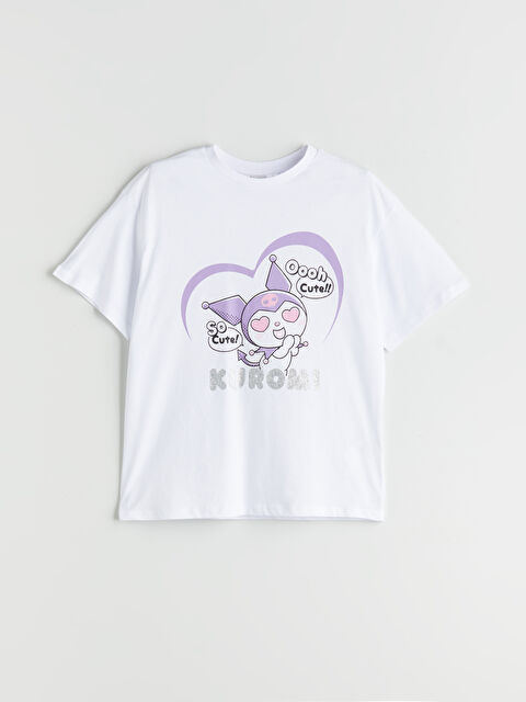 LCW Kids Bisiklet Yaka Kuromi Baskılı Kız Çocuk Tişört - S5PT03Z4-Q6K