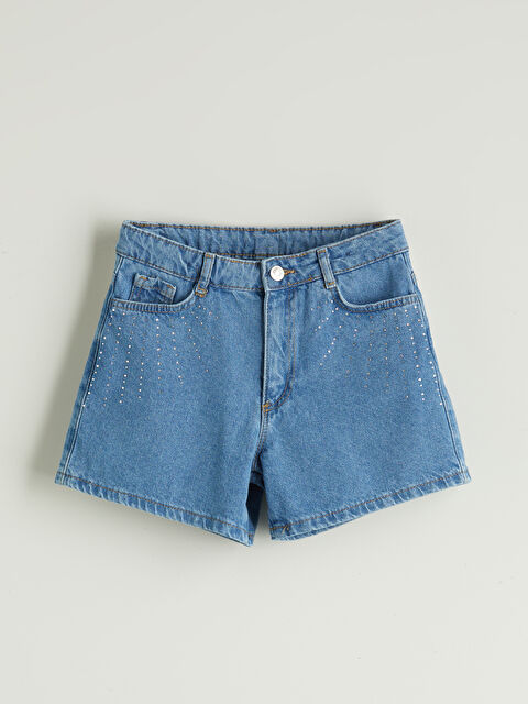 LCW Kids Taşlı Kız Çocuk Jean Şort - S5PT08Z4-H45