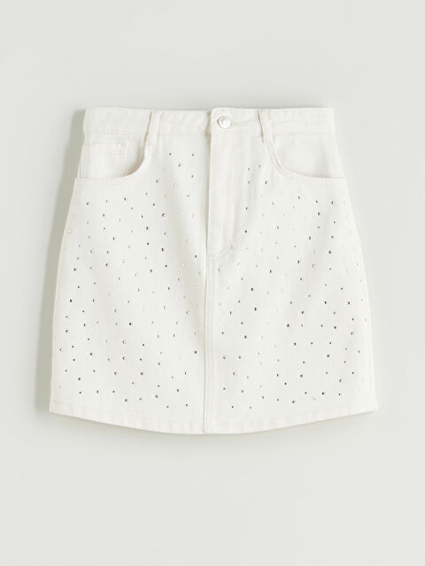 LCW Kids Taşlı Kız Çocuk Jean Etek - S5PT09Z4-FDH