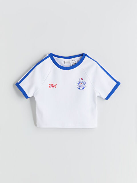 LCW Kids Bisiklet Yaka Hello Kitty Baskılı Kız Çocuk Crop Tişört - S5PT20Z4-Q6K