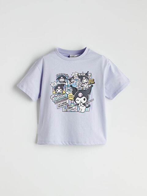 LCW Kids Bisiklet Yaka Kuromi Baskılı Kız Çocuk Tişört - S5PT54Z4-G3W