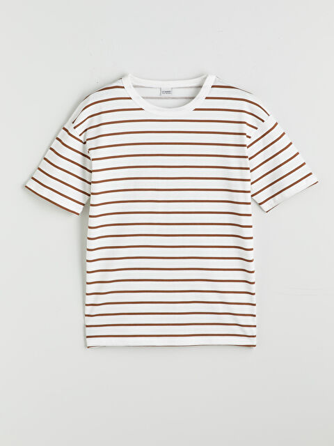 LCW Kids Bisiklet Yaka Çizgili Erkek Çocuk Tişört - S5PT55Z4-LQB
