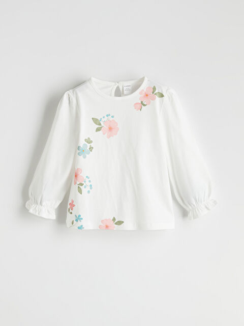 LCW Kids Bisiklet Yaka Çiçekli Kız Çocuk Bluz - S5PT75Z1-R9J