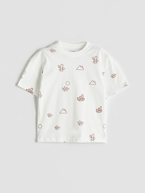 LCW Kids Bisiklet Yaka Baskılı Erkek Çocuk Tişört - S5PT78Z1-R9J