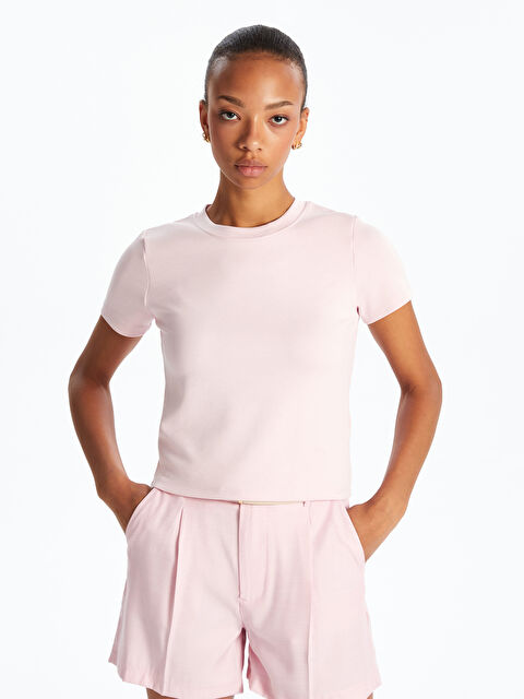 LCW Vision Bisiklet Yaka Kadın Tişört - S5PU24Z8-FVB