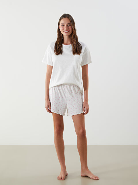 LCW Young Beli Lastikli Baskılı Kadın Şort Pijama Altı - S5PU81Z8-LRA