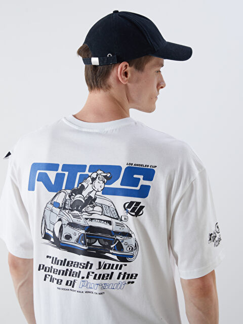 XSIDE Bisiklet Yaka Nostaljik Maymun Baskılı Penye Erkek Tişört - S5PU89Z8-R9J