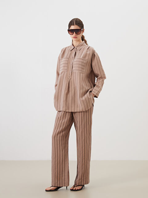 LCW Modest Beli Lastikli Modal Karışımlı Kadın Pantolon - S5PV11Z8-LEV