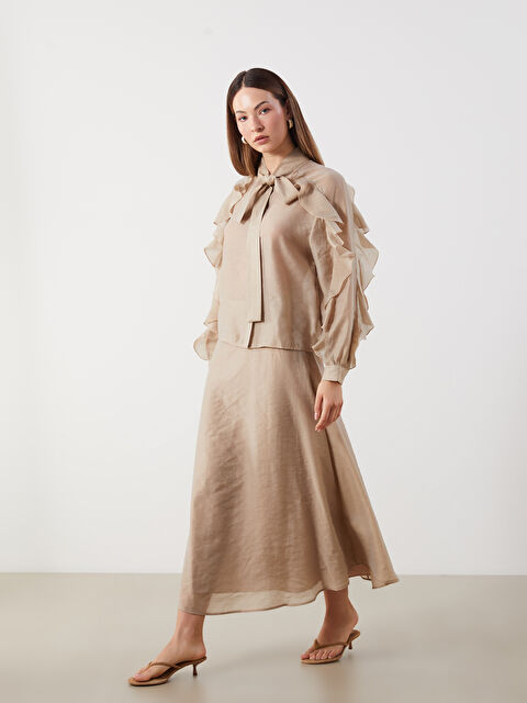 LCW Modest Beli Lastikli Kloş Etek - S5PV15Z8-YQD