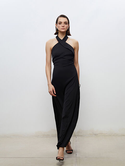 Soulife Halter Yaka Saten Abiye Elbise - S5PV26Z8-CVL