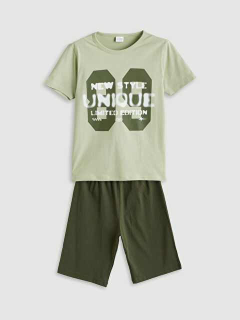 LCW Kids Bisiklet Yaka Erkek Çocuk Şortlu Pijama Takımı - S5PV43Z4-FJY