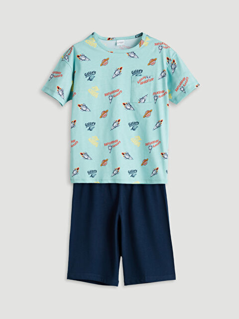 LCW Kids Bisiklet Yaka Erkek Çocuk Şortlu Pijama Takımı - S5PV67Z4-LRP