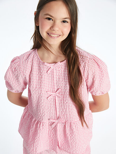 LCW Kids Bisiklet Yaka Fiyonk Detaylı Kız Çocuk Bluz - S5PV69Z4-LT4