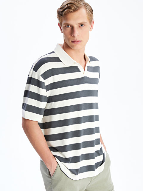 LCW Vision Polo Yaka Çizgili Penye Erkek Tişört - S5PV79Z8-LEL